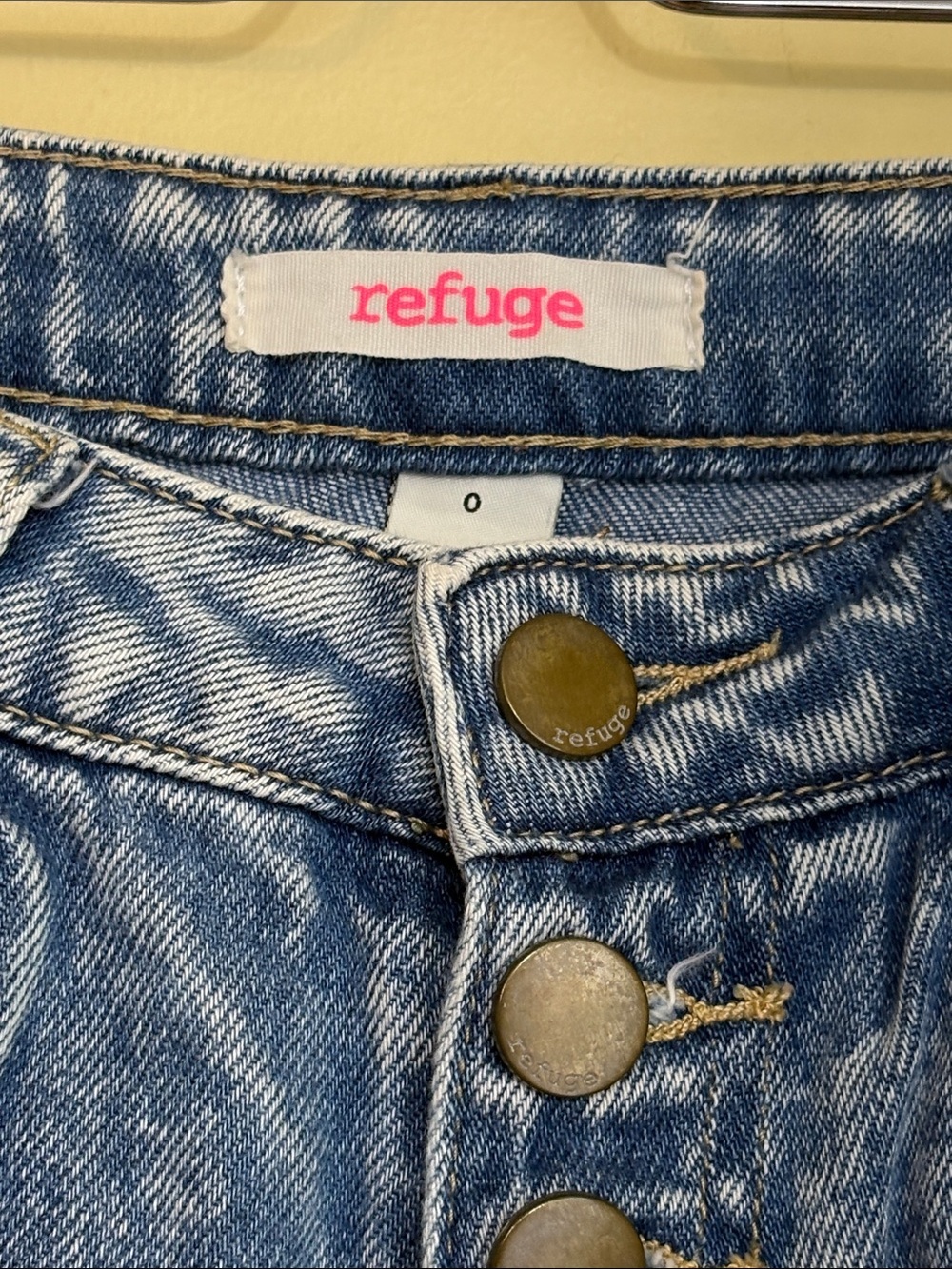 Refuge | Acid Wash Distressed High Rise Mom Jeans 90s Grunge Streetwear Y2K 0 - Picture 9 of 13